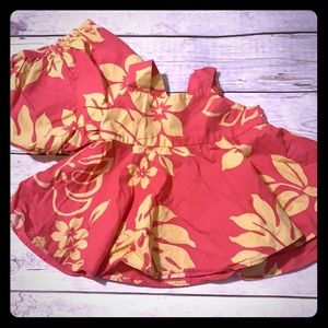 Hawaiian print dress and bloomers